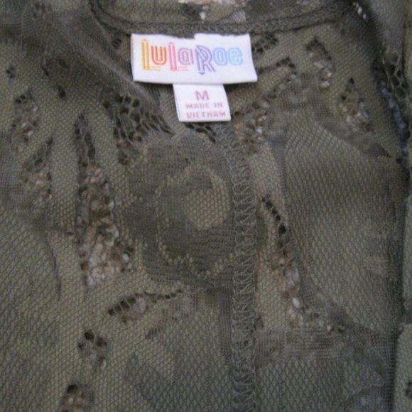 Lularoe Green Lace Lindsay Cardigan - Picture 2 of 5